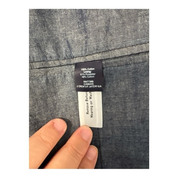 J Crew Ludlow Japanese Chambray 1/2 Lined Unstructured Sport Coat Size XL NWT - Picture 5 of 5